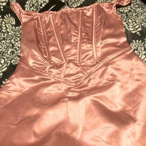 Mauve satin corset dress